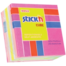 STICK ON NOTES,Mini Block Neon /Pastel 51x51mm (Hopax)