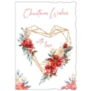 XMAS CARDS,Open 6's Floral Wire Heart Wreath