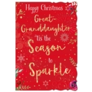 XMAS CARDS,Great Granddaughter 6's Glitter Text