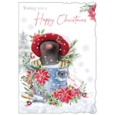 XMAS CARDS,Open 6's Mole in Garden Bucket