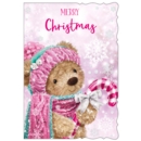 XMAS CARDS,Open 6's Bear with Candy Stick (Was 1.15)