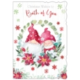 XMAS CARDS,To Both Of You 6's Gonks & Ponsettia