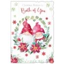 XMAS CARDS,To Both Of You 6's Gonks & Ponsettia