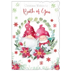 XMAS CARDS,To Both Of You 6's Gonks & Ponsettia