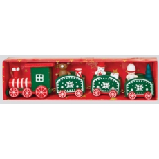 ORNAMENT,Wooden Train in ACETATE BOX