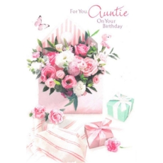 BIRTHDAY CARDS,Auntie 6's Floral