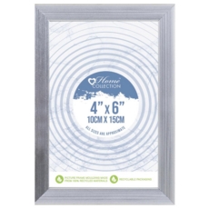 PHOTO FRAME,4x6 Square Silver Frame, Glass Insert