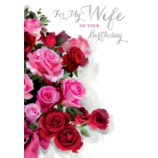BIRTHDAY CARDS,Wife Birthday 6's Floral