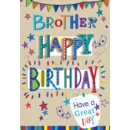 BIRTHDAY CARDS,Brother 6's Text & Stars
