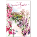 BIRTHDAY CARDS,Auntie 6's Floral Garden Path