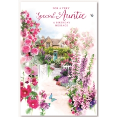 BIRTHDAY CARDS,Auntie 6's Floral Garden Path