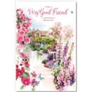 GREETING CARDS,Very Good Friend 6's Floral Garden Path