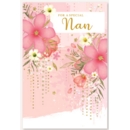 BIRTHDAY CARDS,Nan 6's Pink Floral (Was £0.90)