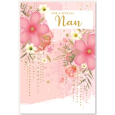 BIRTHDAY CARDS,Nan 6's Pink Floral (Was £0.90)