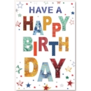 GREETING CARDS,Birthday 6's Text & Stars