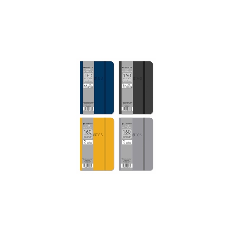 NOTEBOOK,Slim Soft Touch Banded,Rustic 4 Assorted 200pg