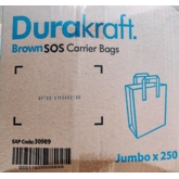 CARRIER BAG,Brown Paper SOS Jumbo 26x31x13cm 250
