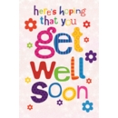 GREETING CARDS,Get Well 6's Glitter & Flowers