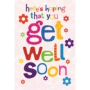 GET WELL CARDS, 6's Glitter & Flowers