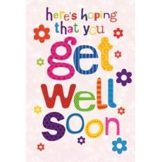 GET WELL CARDS, 6's Glitter & Flowers