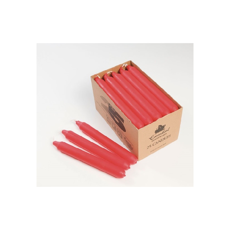CANDLES, Red, Household 19cm 6-7 Hour Burn Time