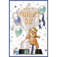 FATHER'S DAY CARDS,Father's Day 6's Teddy & Trophy