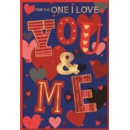 VALENTINE'S CARDS,One I Love 6's Hearts & Text