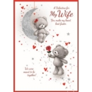 VALENTINE'S CARDS,Wife 6's Teddies, Rose & Hearts