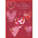 VALENTINE'S CARDS,One I Love 6's Multi Pattern Hearts