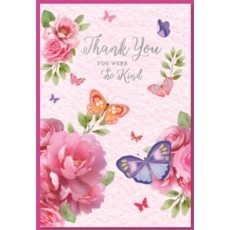 THANK YOU CARDS, 6's Butterflies & Roses