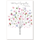 GREETING CARDS,Loss of Wife 6's Floral Tree & Butterflies
