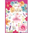 BIRTHDAY CARDS,Sister 6's Flowers (Was £0.90)