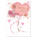 GREETING CARDS,Our Anni.6's Floral Heart Balloons