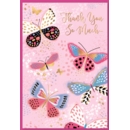 GREETING CARDS,Thank You 6's Multi Coloured Butterflies