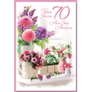 AGE 70 CARDS, 6's Female Floral Vases