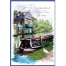 GREETING CARDS,Retirement 6's Narowboat on Canal