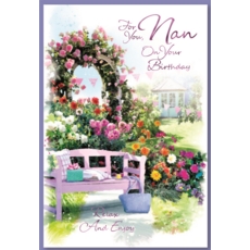 BIRTHDAY CARDS,Nan 6's Floral Garden Bench (Was 0.80)