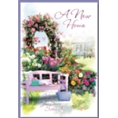 GREETING CARDS,New Home 6's Floral Garden Bench
