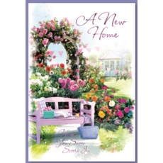 NEW HOME CARDS, 6's Floral Garden Bench (Was 0.80)