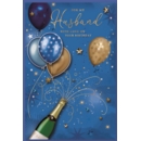 BIRTHDAY CARDS,Husband 6's Balloons & Bubbly (Was £1.50)