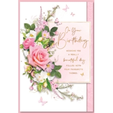 GREETING CARDS,Birthday 6's Floral Bouquet (Was 1.50)