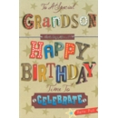BIRTHDAY CARDS,Grandson 6's Text & Stars