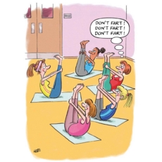BIRTHDAY CARDS,Humour 6's Don't fart pilates