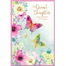 BIRTHDAY CARDS,Granddaughter Floral Butterflies