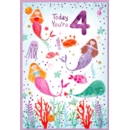 AGE 4 CARDS, 6's Female Mermaids & Sealife