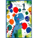 GREETING CARDS,Age 1 Male 6's Dinosaur & Balloons