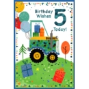 GREETING CARDS,Age 5 Male 6's Tractor, Presents & Balloons