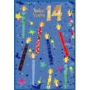 GREETING CARDS,Age 14 Male 6's Candles & Stars