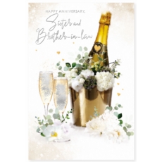 ANNIVERSARY CARDS,Sister & Bro in Law  Champagne & Flutes