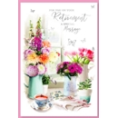 GREETING CARDS,Retirement 6's Floral Vases